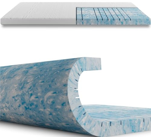 WONELLO DreamWave Matratzen Topper 120x200cm | Gelschaum Topper mit Tencel™ Bezug, waschbar | Rutschschutz Matratzenauflage für Bett, Boxspringbett & Jede Matratze | Matratzentopper 120 x 200 x 8,5