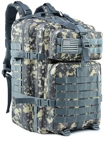 LSDFWEAS Wanderrucksack 50L Mann Rucksäcke Überleben Reisetaschen Outdoor Pack Pack for Trekking Jagd Tasche FüR Wandern, Reisen, Radfahren Und Klettern(Gray)