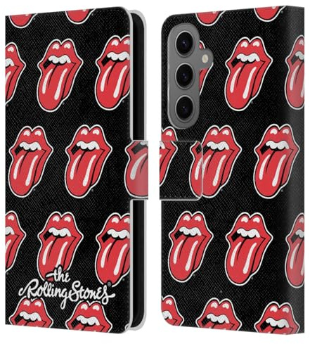 Head Case Designs Officially Licensed The Rolling Stones Tongue Classic Pattern Licks Collection Leather Wallet Case Compatible with Samsung Galaxy S25
