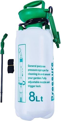 8L GARDEN PRESSURE SPRAYER KNAPSACK WEEDKILLER CHEMICAL FENCE WATER SPRAY BOTTLE FULLY ADJUSTABLE NOZZLE AND TRIGGER LOCK
