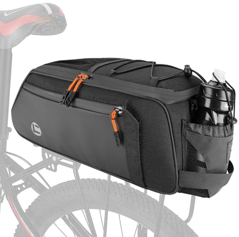 Nasjac Bike Rear Rack Bag - Waterproof Bicycle Trunk Back Seat Pouch – Reflective Commuter Bag with Shoulder Strap