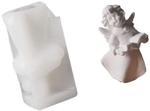 Moldes de silicona con figura de ángel para hacer jabón, silicona multiusos con alas para resina epoxi, molde de cemento de ángel