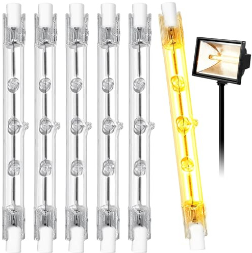 Lyai 6 Pack R7s Halogen Bulb 118mm 230W Dimmable, 4560LM J118 Security Light Bulb, 2700K Warm White Linear Halogen Floodlight Bulbs for Ceiling Lights, Work Spotlights, Floodlights, Ceiling Lights