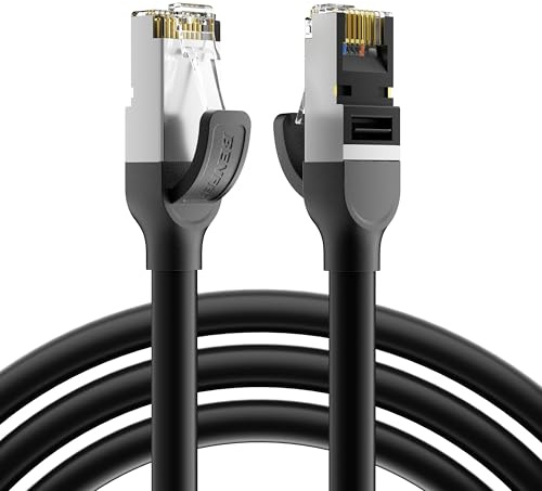BENFEI Cable Ethernet Cat 7 3M, 10Gbps 600MHz, Cable de red RJ45 LAN de Alta Velocidad, Cable F/FTP Blindado, Cable de Internet Resistente para In/Exterior para PC Gaming PS5 Xbox Router Módem Switch