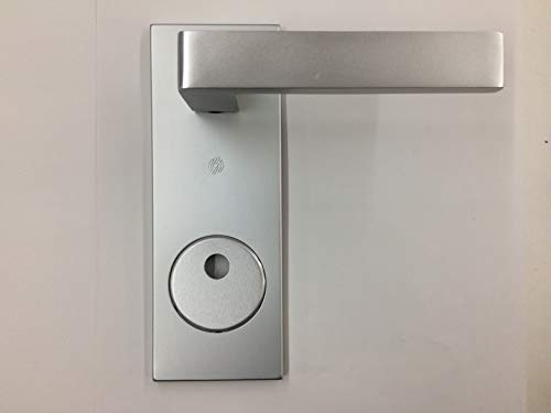 KIT COMO SECUREMME PLACCA+MANIGLIA QUADRA IN ALLUMINIO F1 SINGOLA PER PORTA BLINDATA Q8 FORO CILINDRO PREDISPOSTO PER POMO