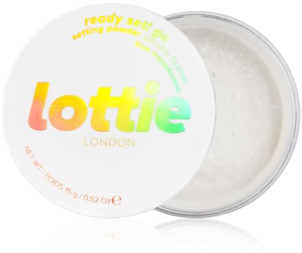 Lottie London Ready Set! Go in True Translucent, Lightweight Pressed Setting Powder, Infused with Hyaluronic Acid, Long-wear & Soft-Focus Matte Finish