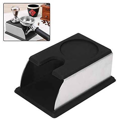 Kaffee Tamper Ständer, Coffee Tamperstation Kaffeepulver Maker Ständer Rack Edelstahl + Silikon Tamperstation für Kaffeemaschine,für Kaffee Stampfer Zubehör(Schwarz)