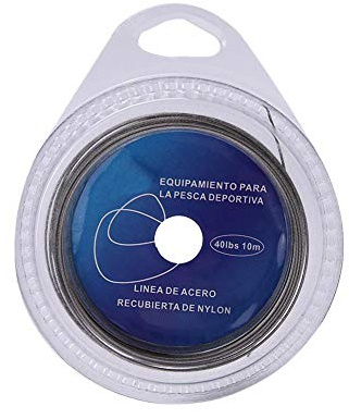 Alambre de Acero para Pesca, MAGT 5 Tipos 10m 7 Hilos Trenzado Líder Pesca de mar Cable de Acero Cubierto con plástico(40 lbs)