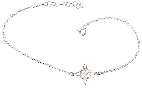Bracelet de cheville Noeud de Sorcière Bracelet de cheville en Argent Massif Longueur de 22 à 25 cm par chaîne d'extension. Tout en argent sterling et boîtier.
