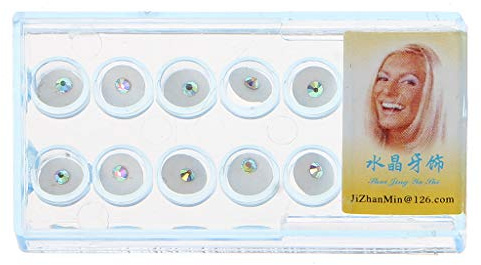 BELTI Accolades de Dents, 10 pièces/boîte 2mm Dentaire coloré Cristal dent Mode Bijoux gemme décor avec boîte