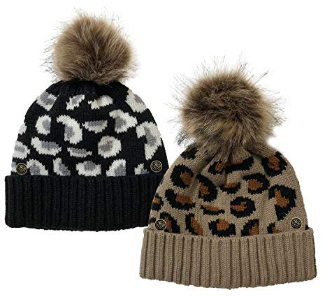 DongBao Damen Mütze Winter/Strickmütze/Bommelmütze/Mädchen Mütze mit Loch/Wintermütze mit Pferdeschwanz