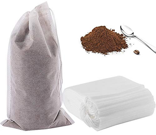 YQL 50PCS Cold Brew Coffee Filter Bags, 6x10 Inches No Mess Disposable Cold Brew Filters with Drawstring for Cold Brew Coffee or Tea