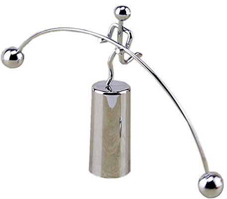 Faderr Metal Man Swing Steel Balance Rotating Tumbler, Balancing Little Metal Man Swing Balanced, Desk Balance Ball Home Office Desk Table Ornament Decoration