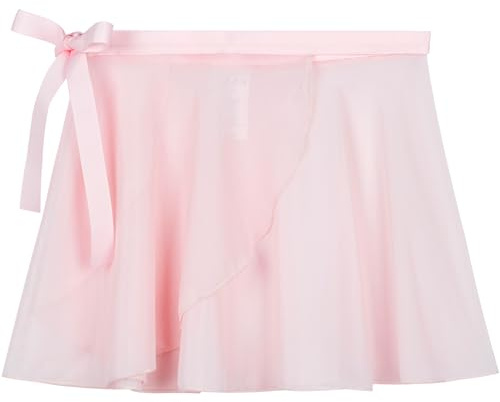 MdnMd Ballet Dance Chiffon Layered Adjustable Skirt for Girls/Toddler Students Practise (Ballet Pink, Age 2-4)