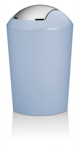 kela Marta - Petite poubelle de salle de bain avec couvercle basculant - En plastique - Bleu givré mat - 1,7 l