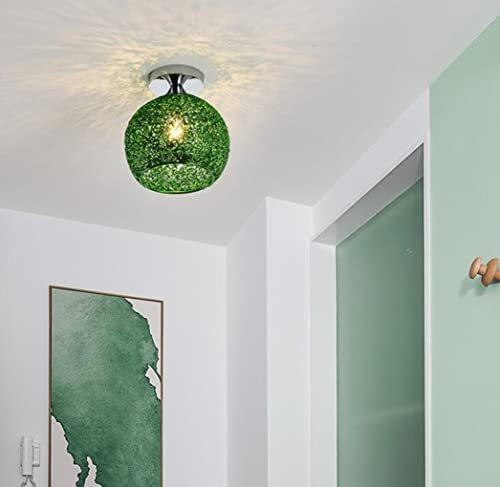 SXYSXYSXY E27 Modern Minimalismus Deckenleuchten Balkon Flurlampe Aluminium Deckenlampe küchenlampen Kreativ Design Klein Deckenbeleuchtung Balkon Eingang Gang Treppe Decken Licht 18 * 22cm,Grün