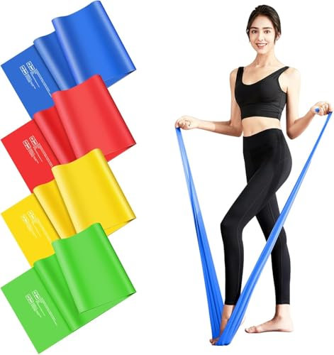 4er-Set Fitnessbänder, 1.5M Lang Fitnessband Widerstandsbänder in 4 Stärke, Resistance Bands Gymnastikband für Crossfit, Muskelaufbau, Yoga, Pilates für Männer und Frauen