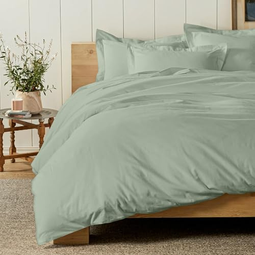 Cotton Comfort Bedding 100% Luxury Brushed Cotton Flannelette Double Duvet Cover Set Elegant Button Closure Duvet Cover Double and Pillowcases Set – Ultra Soft & Breathable Quilt Cover Set