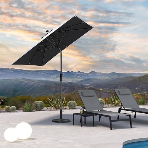 PURPLE LEAF Parasol Balcon 250 x 250 cm Carré Gris Mât en Aluminium Durable | 8 Baleines robustes, Toile polyester 200 g/m², Résistant au vent, Hydrofuge, Anti-rouille, Structure renforcée, Terrasse