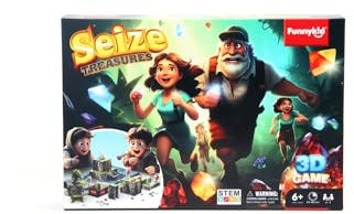 Funnykid FK004-Seize Treasures,Brettspiel,Kinderparty-Spiele,Familienspiel,Wettlaufspiel für 2 bis 4 Spieler ab 3 Jahren,erfordert Zusammenbau