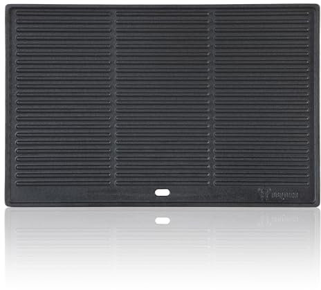 BBQ-Toro Plancha Rectangular de Hierro Fundido | 48 x 31,5 cm | Placa Reversible, Uso por Ambos Lados | Universal y Maciza | Plancha para Barbacoa de Carbón y Gas, Accesorio para Barbacoa, Sartén
