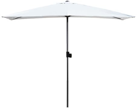 250x130cm Sonnenschirm Terrassenschirm, Rechteckiger UV-Schutz Balkonschirm, Höhenverstellbarer Gartenschirm, Halber Marktschirm für Hinterhof Cafe Strand