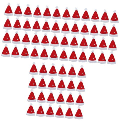 Cabilock 72stücke Mini Weihnachtsmützen Festliche Lollipop Hüte Für Weinflaschen Süßigkeiten Und Weihnachtsdekoration Weihnachtsaccessoires Für Festliche Anlässe Und Tischdeko