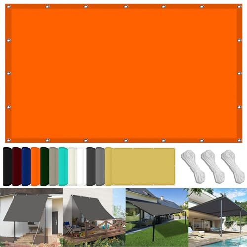 Right Angle Shade Sail 70 x 350 cm(28 x 138inch) Waterproof Garden Shade Mesh 98% UV Block with Free Rope & Fixing Kit Pergola Balcony Sail Shades Fence, Orange