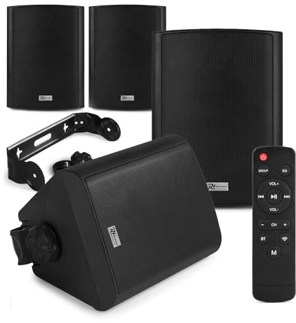 2-Zone WS40AB 4'' Wall Mountable Speaker System with WiFi and Bluetooth - App-Controlled Wireless Bluetooth Speaker, Weatherproof Outdoor Speaker, Multiroom WiFi Speaker System