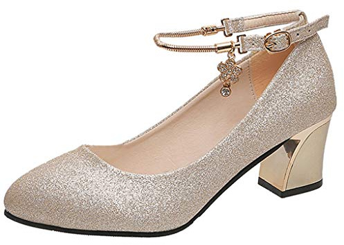 Allbestop Escarpins Femme Chaussures De Soirée Cérémonie Mariage Fête,Escarpins Femme Blanc Chaussures Femme Ete 2023 Talon Aiguille Sexy Sandale Talon Sandale Fille 30 Chauss(Or,35)