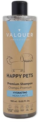 Valquer Premium schampo för hundar med bortskämd och torr päls - med Aloe Vera och Hyaluronsyra. Hundschampo. Kattschampo schampo - 400 ml. (Fuktgivande)
