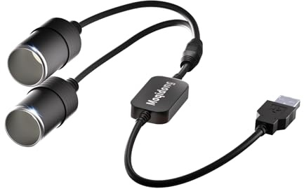 Moqidong USB C auf 12 V Adapter, USB C auf 12 V Zigarettenanzünder-Adapter PD3.0 Typ C Stecker auf 12 V Zigarettenanzünder-Buchse, Kabel für Dashcam, Powerbank, GPS, Auto, LED-Lichtstreifen, 2 Stück