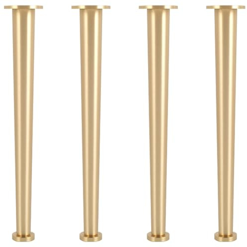 YJRZYQKXKL Cabinet Legs Gold, 4pcs Tapered Furniture Legs Adjustable Cabinet feet Height: 6-30cm furniture feet Brass | Anodized Surface | Table Legs Sofa Legs-30cm/11.8