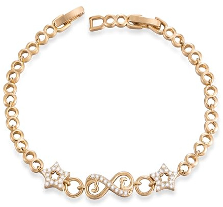 XUPING Damen-Armband, Unendlichkeitssymbol, vergoldet, Stil: Stern, Tennisarmband, Infinity, verstellbar, leicht und bequem, Cubic Zirkonia, Armband für Damen, Geschenke, Schmuck, Kupferlegierung,
