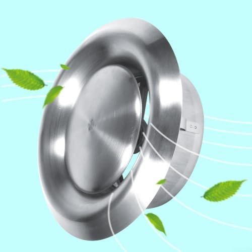 Cubierta de rejilla de ventilación, ventilación de aire ajustable, salida de extractor redonda de acero inoxidable para baño, saunas, oficina, cocina, válvula de entrada de ventilación (100 mm)