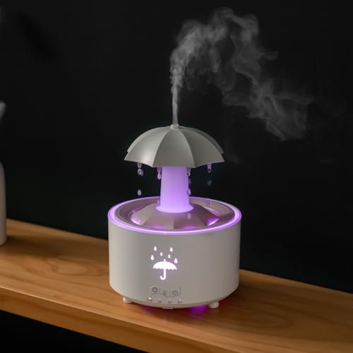 Diffuseur Huiles Essentielles avec Enceinte Bluetooth, 350ML Humidificateur d'air, Diffuseur d'huiles essentielles avec Quatre Sons Naturels Flamme Diffuseur Parfum Maison pour Aromathérapie (style3)