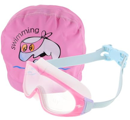 KOMBIUDA 1satz Schwimmset Für Junge Mädchen Große Bequeme Schwimmbrille Mit Anti-beschlag Und Schwimmhaube Und Hochauflösende Wasserdichte Schwimmausrüstung Für Mädchen Und Jungen