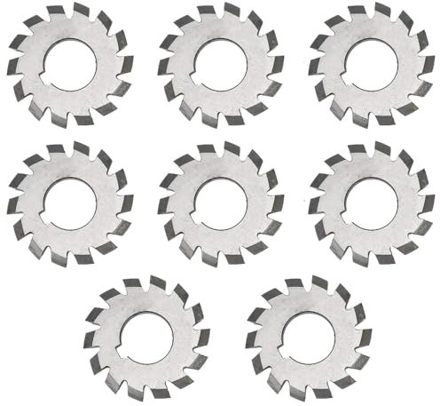 8 fresas de acero de alta velocidad, M1.5 x 16 mm, fresadoras de engranajes rectos, fresadoras en forma de disco HSS para suministros industriales, fresadora