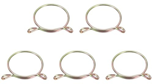 sourcing map Fuel Line Hose Clips, 5Pcs 50mm ID 56mm Max. ID 304 Stainless Steel Water Pipe Air Tubing Spring Hose Clamps for Motorcycle Scooter ATV, Zinc Plated