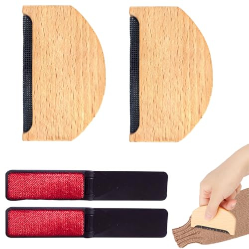 LONZIKP Set di 4 Pettini per Cashmere e Lana, Rasoio e Strumento per Rimuovere Pilling da Maglioni, Maglieria e Sciarpe di Lana