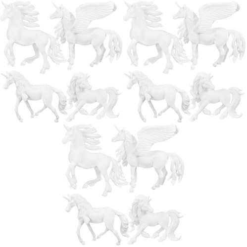 Sosoport 3 Sätze Malspielzeug Für Einhorn-bastelarbeiten Diy Einhornfiguren Bemalen Diy Liefert Kleine Einhornfiguren Zum Selbermachen Einhorn Zum Basteln Abs Weiß 4 Stück * 3