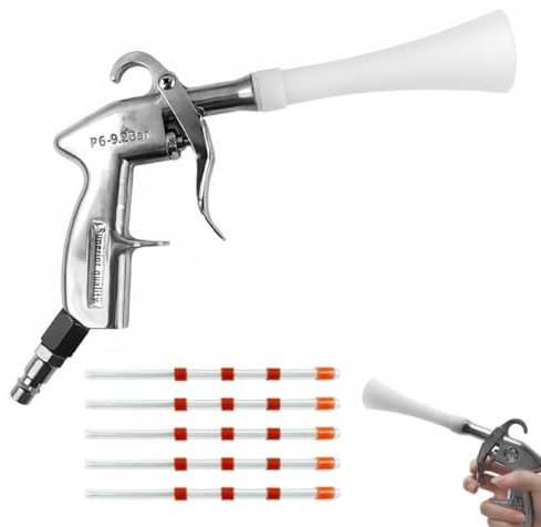 Pistola per Compressore Ad Aria, 6-9,2 Bar Pistola Soffiaggio Aria Compressa, con 5 Pezzi Tubo, Pistola Schiuma Lavaggio Auto, per la Pulizia Auto e Dei Pavimenti