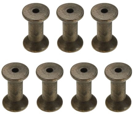 sourcing map 7pcs Wooden Bobbins, 30mm x 48mm(WxH) Unfinished Wooden Spools Wire Weaving Bobbins Empty Thread Spools for Crafts DIY Art Embroidery Sewing Thread Twine, Brown