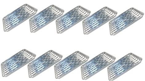 GLEAVI Lot De 10 Moules En Aluminium Perforés, Grands Plats à Rôtir En Aluminium Résistants à Haute Température, Boîtes De Gril De Camping Jetables, Adaptés Au Barbecue En Extérieur Et Four