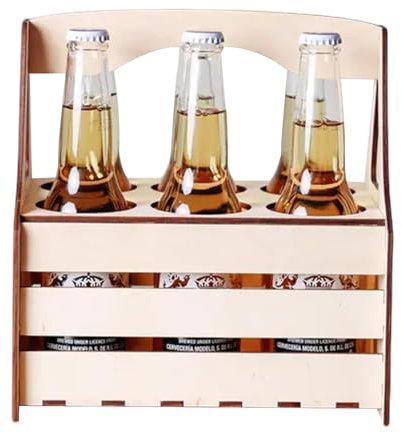 Lot de 6 porte-bières – Lot de 6 supports pour bière – Étui réutilisable en bois distributeur de boisson soda pour voyage, barbecue, boissons, camping, plein air, voiture, pêche, Large, Refer to