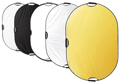 TYNXK 5 in 1 Reflektor Fotografie Foto Studio Kits Oval Faltbare Reflektor Haltegriff Tragbare Fotografie Requisiten(150x200cm)