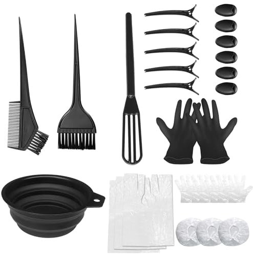 THINTON Färbepinsel 25 Stk Haarfärbeset, Haare Färben Zubehör, mit Haarfärbepinsel, Haartönung Schale, Bürstenkamm, Ohrabdeckung Haar, 300ml Färbeschale