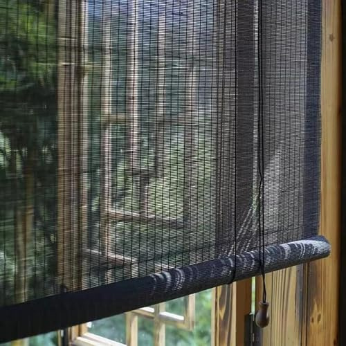 Tende a Rullo in Bambù Naturale,Tende Avvolgibili da Esterno/Interno,Tapparella Protezione Solare,Oscurante Curtains,Tessute a Mano con Sollevatore,Personalizza