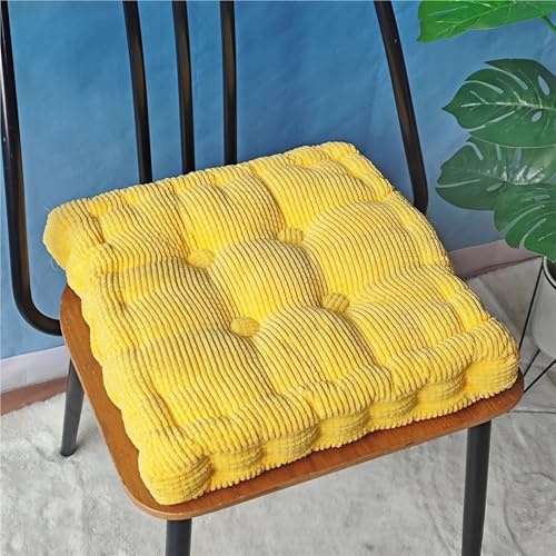 ZJEQZH Cojín De Suelo Exterior - Cojines Acolchados Cuadrados para Terraza, Jardín y Salón, Sillones, Bancos y Palets(Yellow,55 x 55 cm)