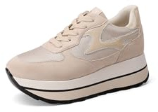 QUEEN HELENA Zapatillas de deporte de plataforma altas y cómodas para mujer X33-19